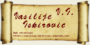 Vasilije Ispirović vizit kartica